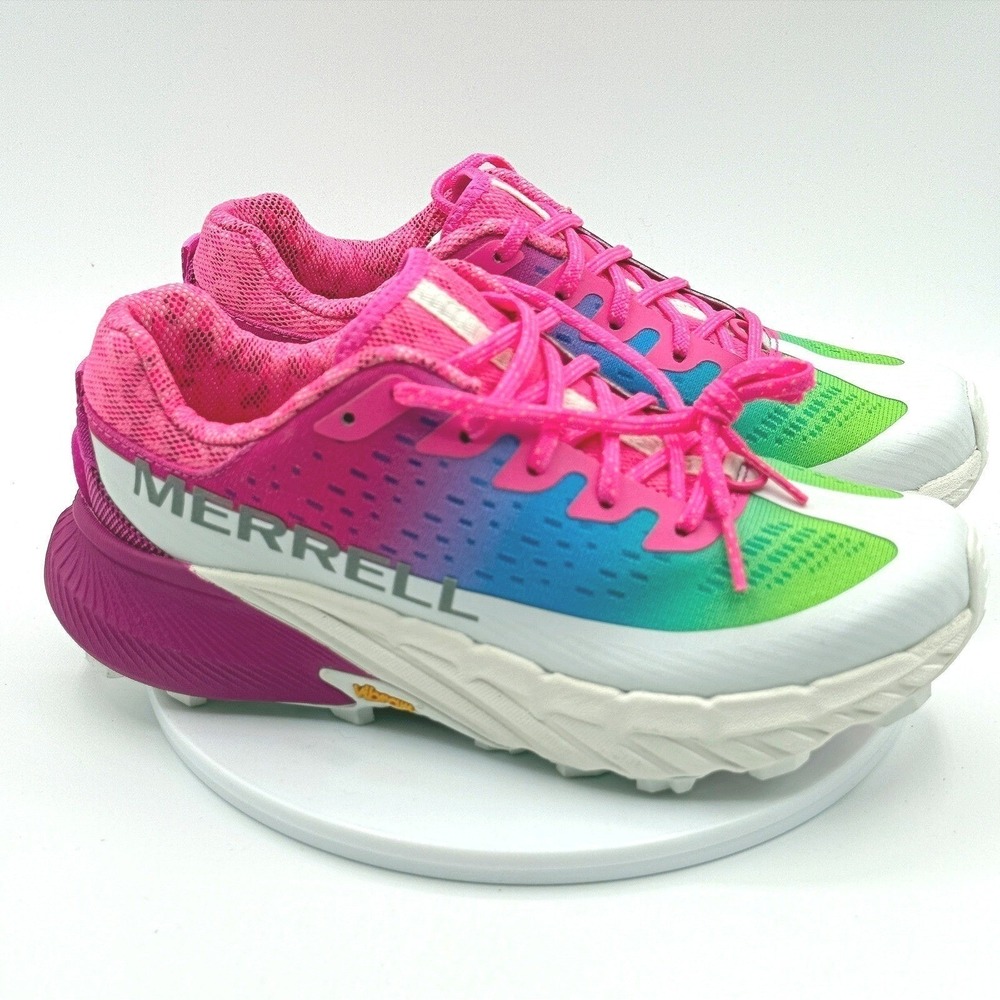 Merrell Agility Peak 5 Womens Size 7 Pink Blue Trail Running Shoes J500562 New - Picture 2 of 8